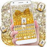 Gold glitter bowknot keyboard icon