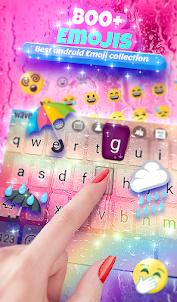 Rain Keyboard Background Theme