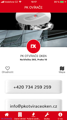 Android application Otvírače oken screenshort