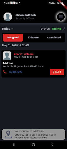 Android application Bellatrix Security Officer screenshort