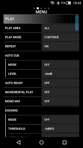 TASCAM SS250 CONTROL Screen 2