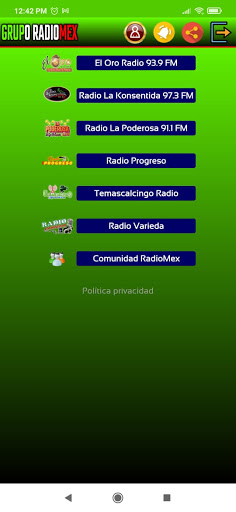 Android application Grupo Radiomex screenshort