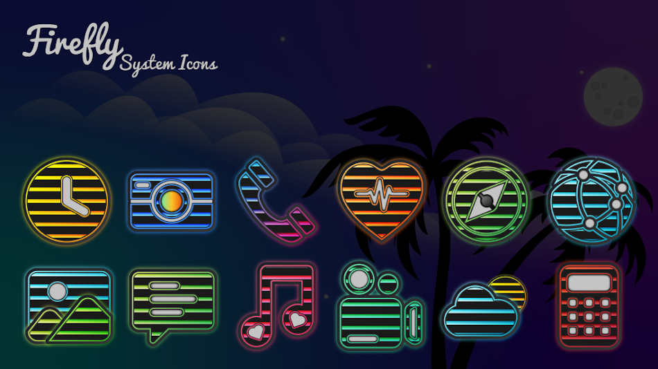#6. Firefly Neon Icon Pack (Android) Bởi: Creativepixels