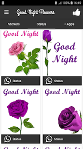 Captura 3 Good Night Flowers Stickers android