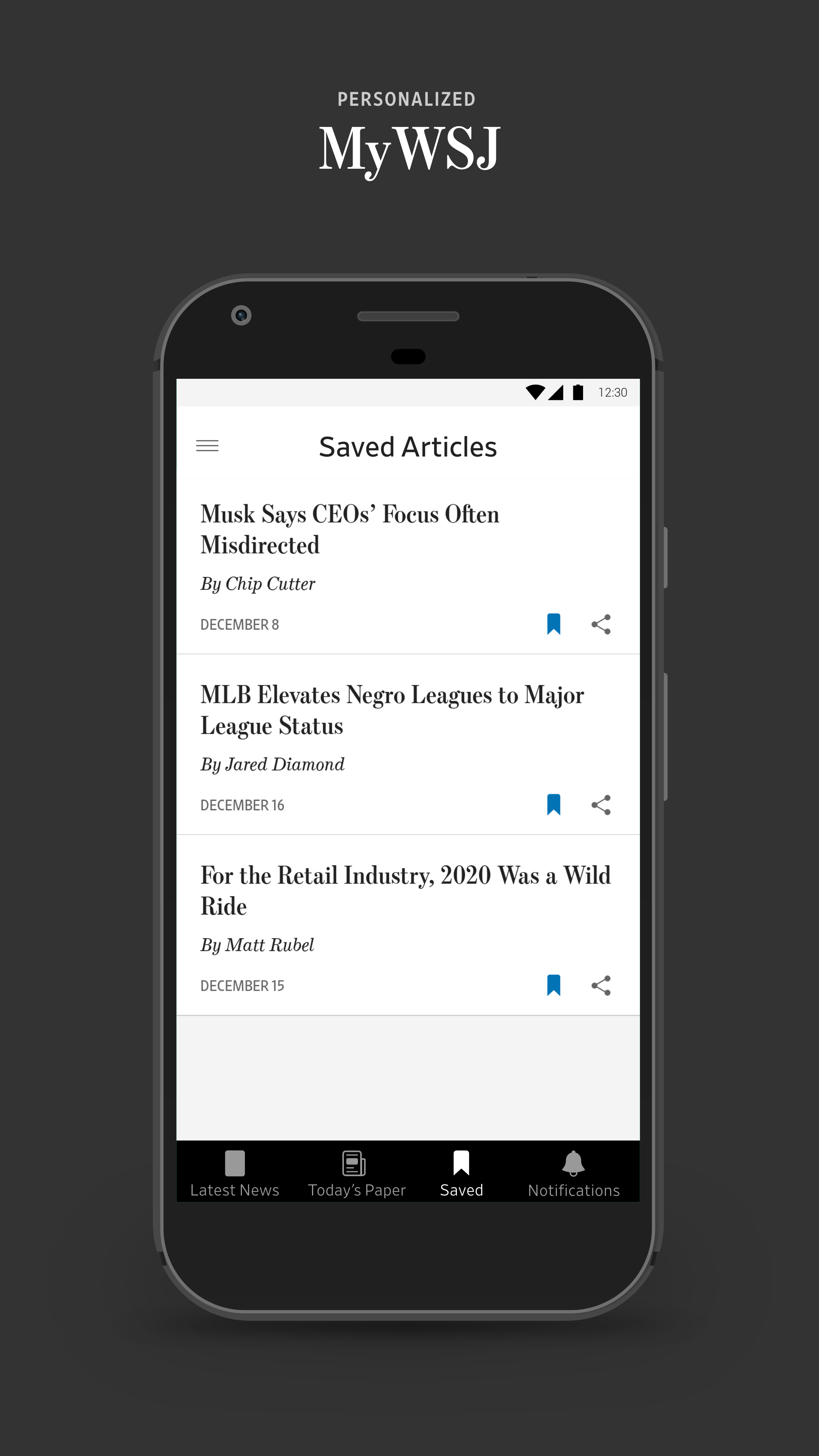 Android application The Wall Street Journal: Business & Market News screenshort
