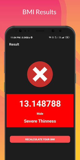 BMI Calculator Screen 2