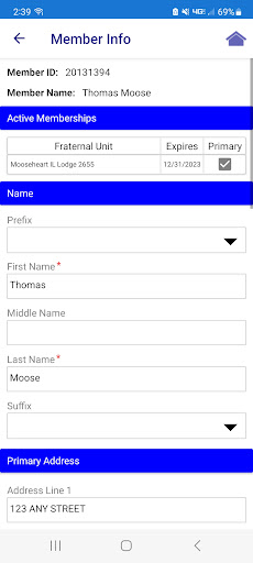 Moose Membership Screen 3
