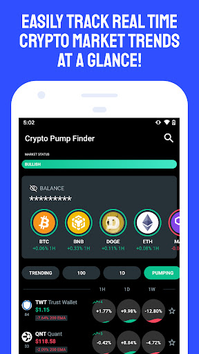 Android application Crypto Pump Finder for Bitcoin screenshort