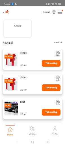 Android application Instantgig Business screenshort