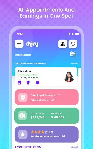 Android application Chiry for Health Professionals screenshort