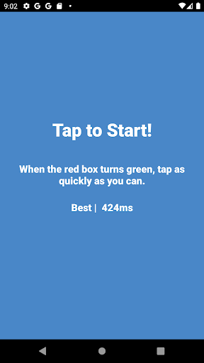 Android application Reaction Speed screenshort