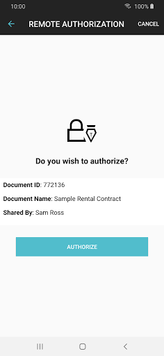 AGCE Authorization APP Screen 3