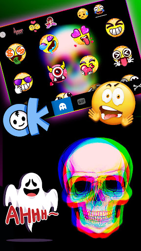 Glitch Color Skull Theme Screen 3