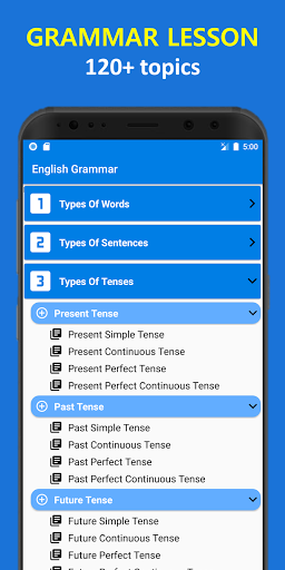 English Grammar Learn & Test Screen 3