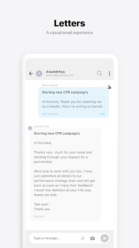 Letters - An email experience Screen 2