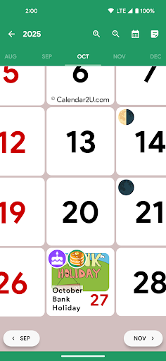 Ireland Calendar Screen 2