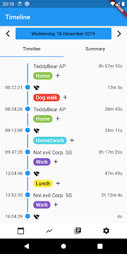 Android application Wifi Time Tracker screenshort