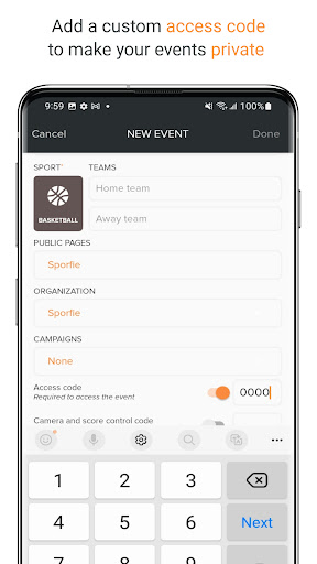 Screenshot of Sporfie