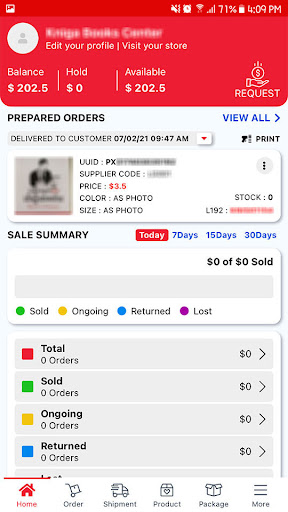 Android application L192 Delivery and Business screenshort