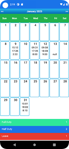 Maignoinfra Attendance Screen 3