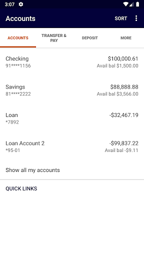 HTSB Mobile Banking Screen 3