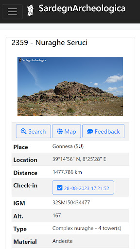 Nuraghe app Screen 3