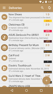 Deliveries Package Tracker Screenshot