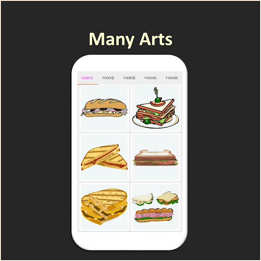 Android application Color by Number - food screenshort