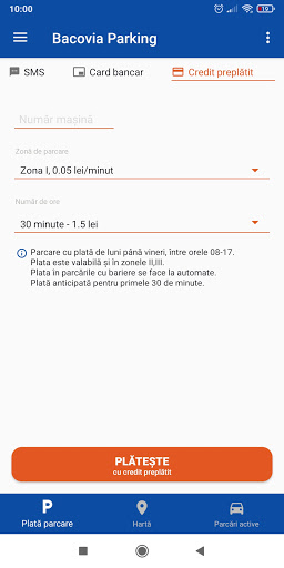 Android application Bacovia Parking screenshort