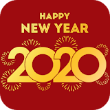 New Year greeting card 2020 icon