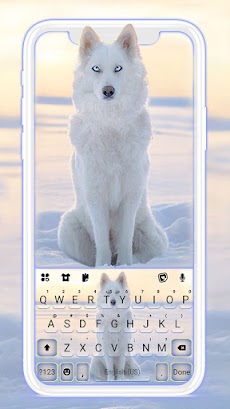 最新版、クールな Snowy Wolf のテーマキーボードのおすすめ画像1