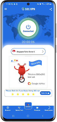 Android application 101 VPN : Faster and Secure screenshort