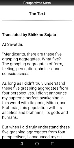 Perspectives Sutta - Buddhism Screen 2
