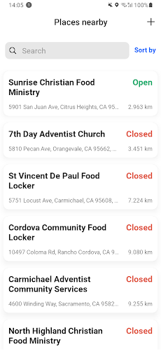 Android application Food Banks (Sacramento) screenshort