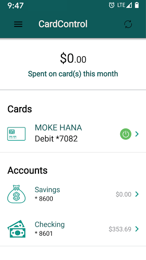 Gather CardControl Screen 2