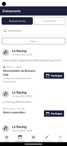 Android application Racing Business Club screenshort