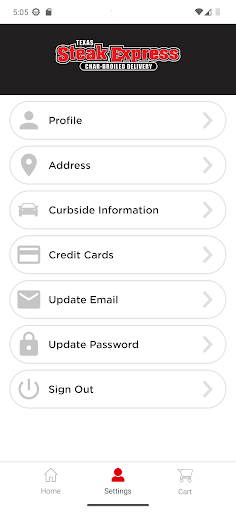 Screenshot of Texas Steak Express
