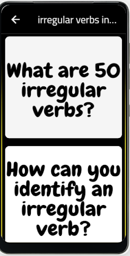 irregular verbs in english Screen 3