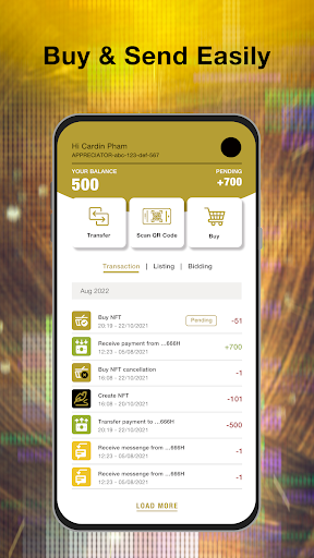 Appreciator Blockchain Wallet Screen 3