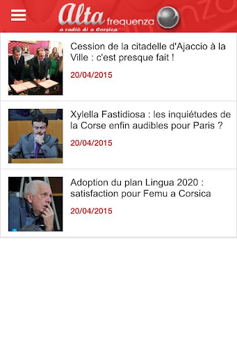 Android application Alta Frequenza screenshort