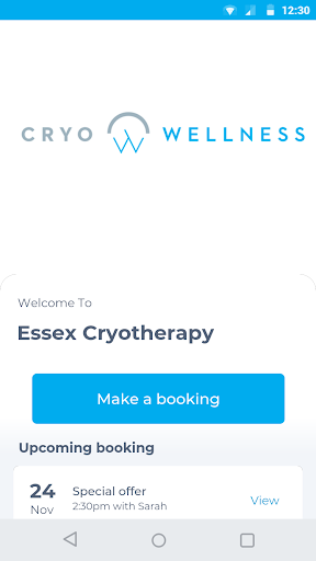 Android application Essex Cryotherapy screenshort