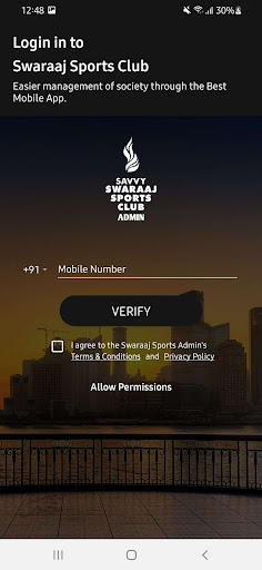 Admin Swaraaj Sports Club Screen 2