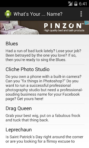 Android application What's Your ... Name screenshort