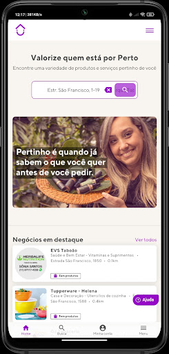 Android application Pertinho de Casa screenshort