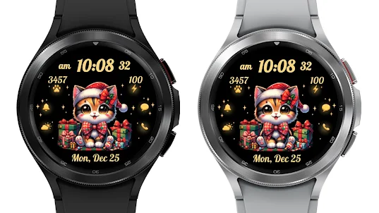 AZ269 Christmas Cat Watch Face