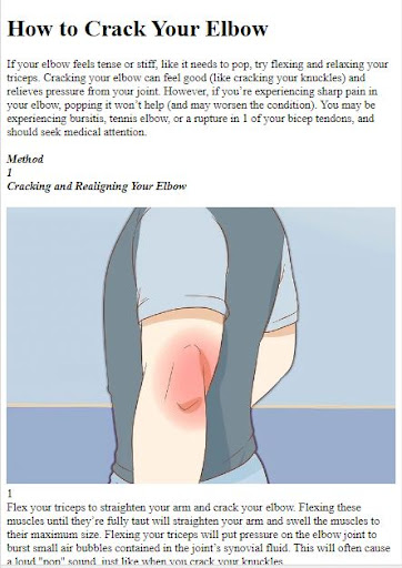 Android application How to Crack Your Elbow screenshort