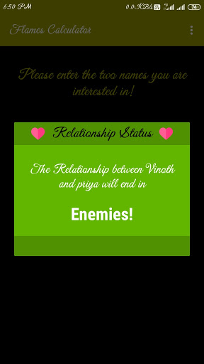 Flames Calculator 2021