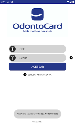 Android application ODONTOCARD - Associado screenshort