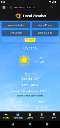 Android application Weather with Erick screenshort