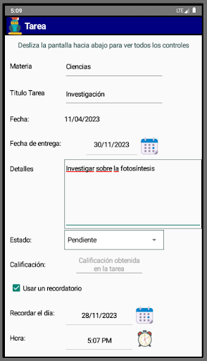 Mis Tareas Screen 2